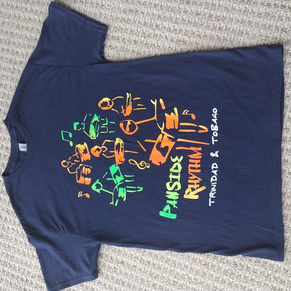 Trinidad And Tabago Navy Graphic T-Shirt - Picture 12 of 12